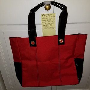 ✅#3667 NEW Lancome Authentic Red/Black Tote Bag OBO